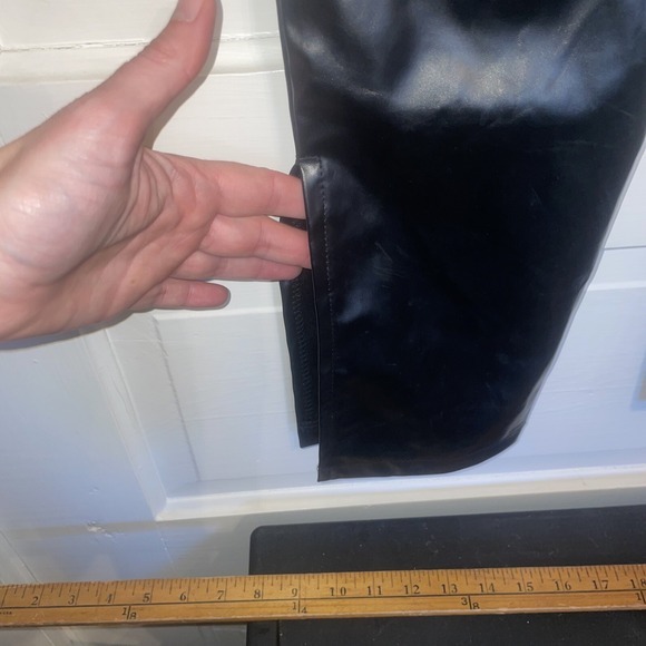 SBetro Black Shiny Lined Polyurethane Pants Small Long - Picture 3 of 6